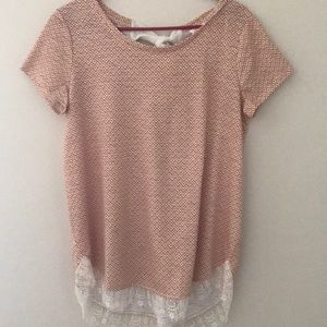 Lauren Conrad Lace Tee with Bow